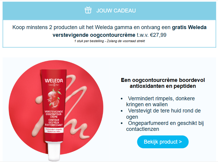 Gratis Verstevigende Oogcontourcrème Weleda bij Pazzox