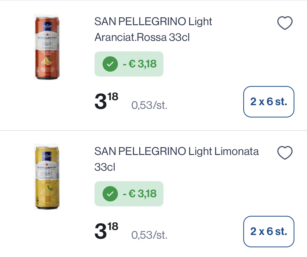 San Pellegrino light blik 33 cl -50% bovenop goedkope prijs