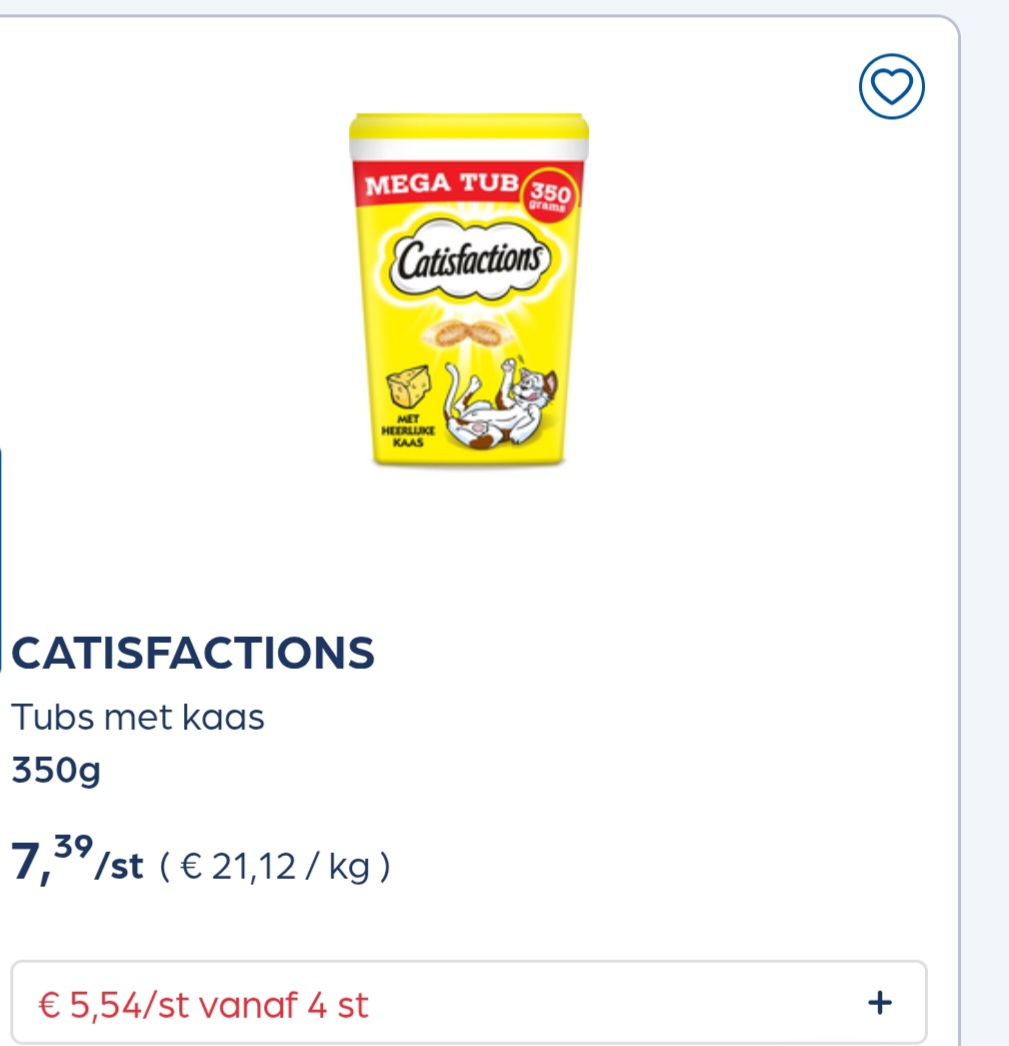 Catisfactions goedkoper