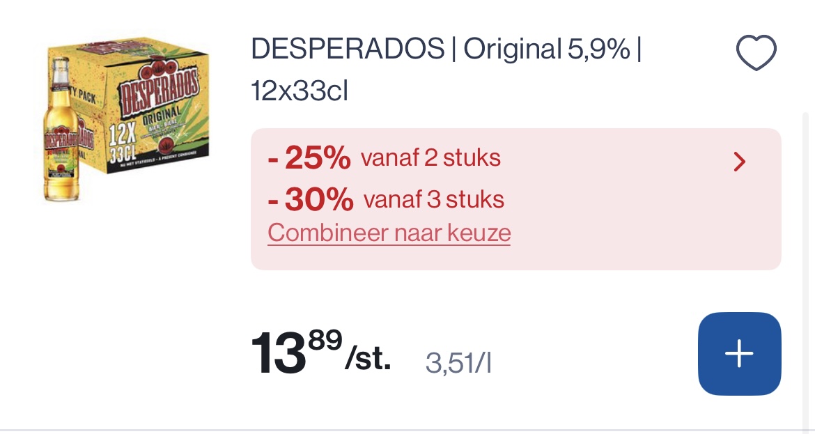 Desperados 12x33 cl reactie Delhaize