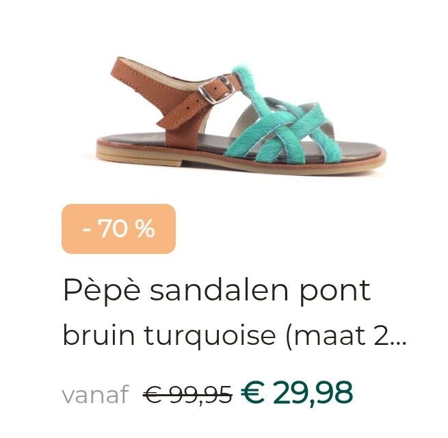 Tot 70% korting voor kinderen bij Hippe Schoentjes