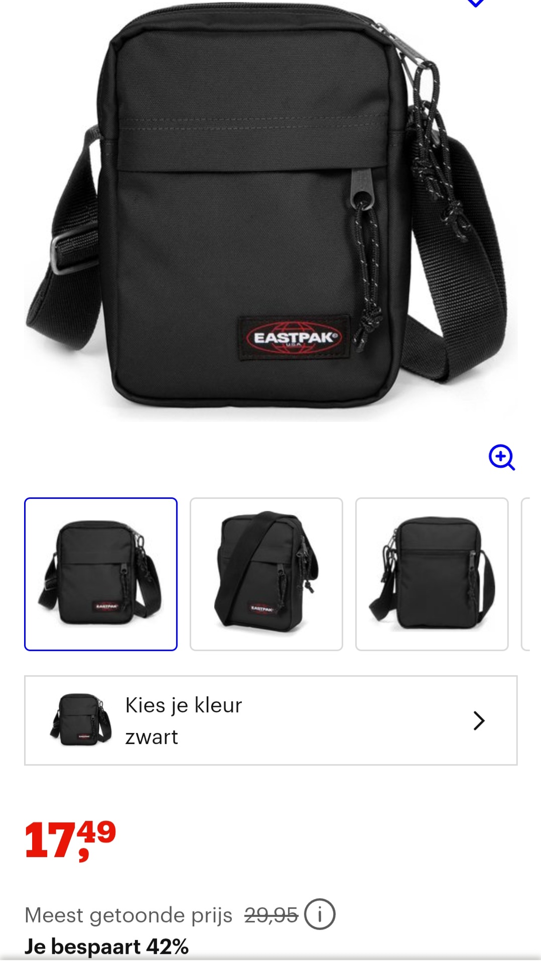 -42% easypak zwarte schoudertas bij bol.com