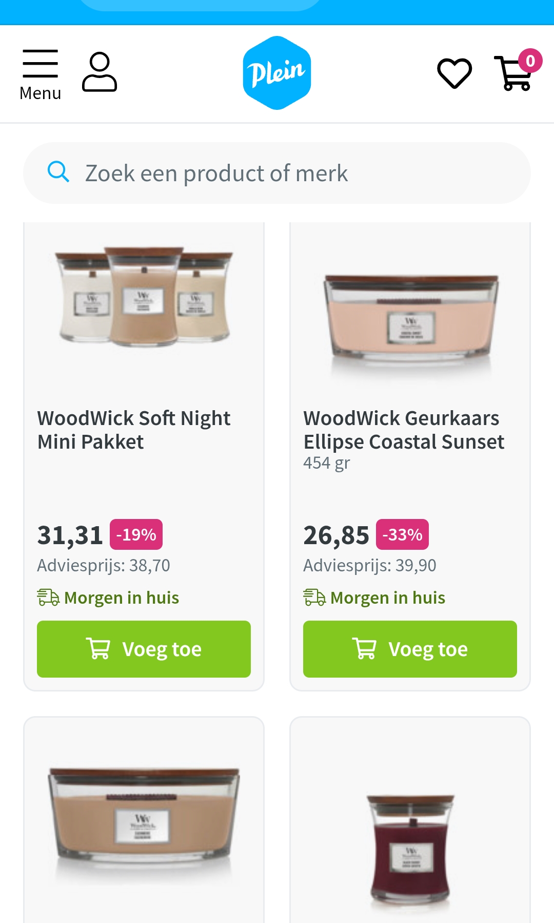 Woodwick geurkaarsen tot 33% op Plein