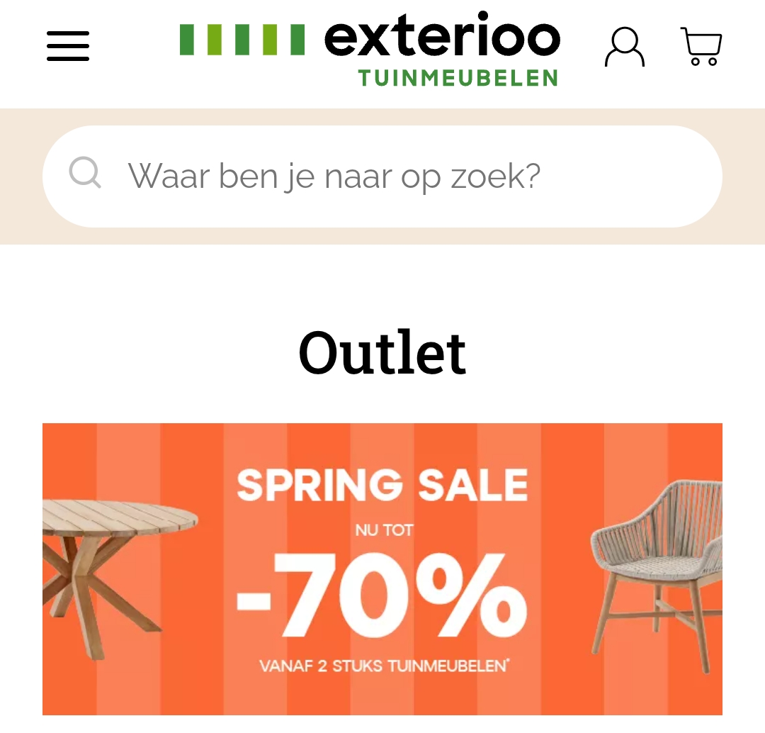Exterioo outlet tot 70%