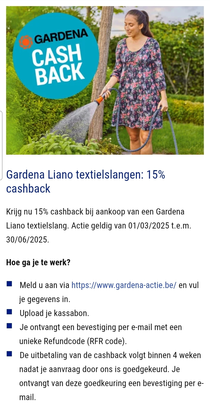 Gardena Liano textielslangen: 15% cashback