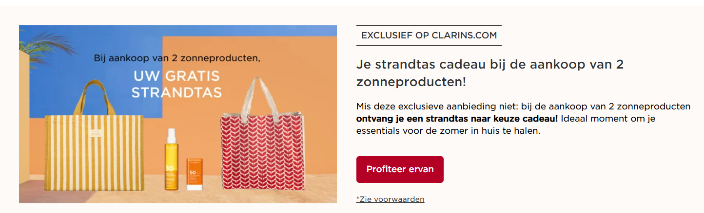 Gratis strandtas bij Clarins 🏖️