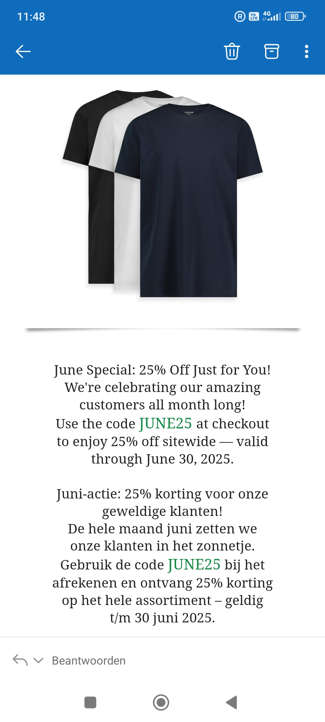 LebasQ: 25% korting op het hele assortiment