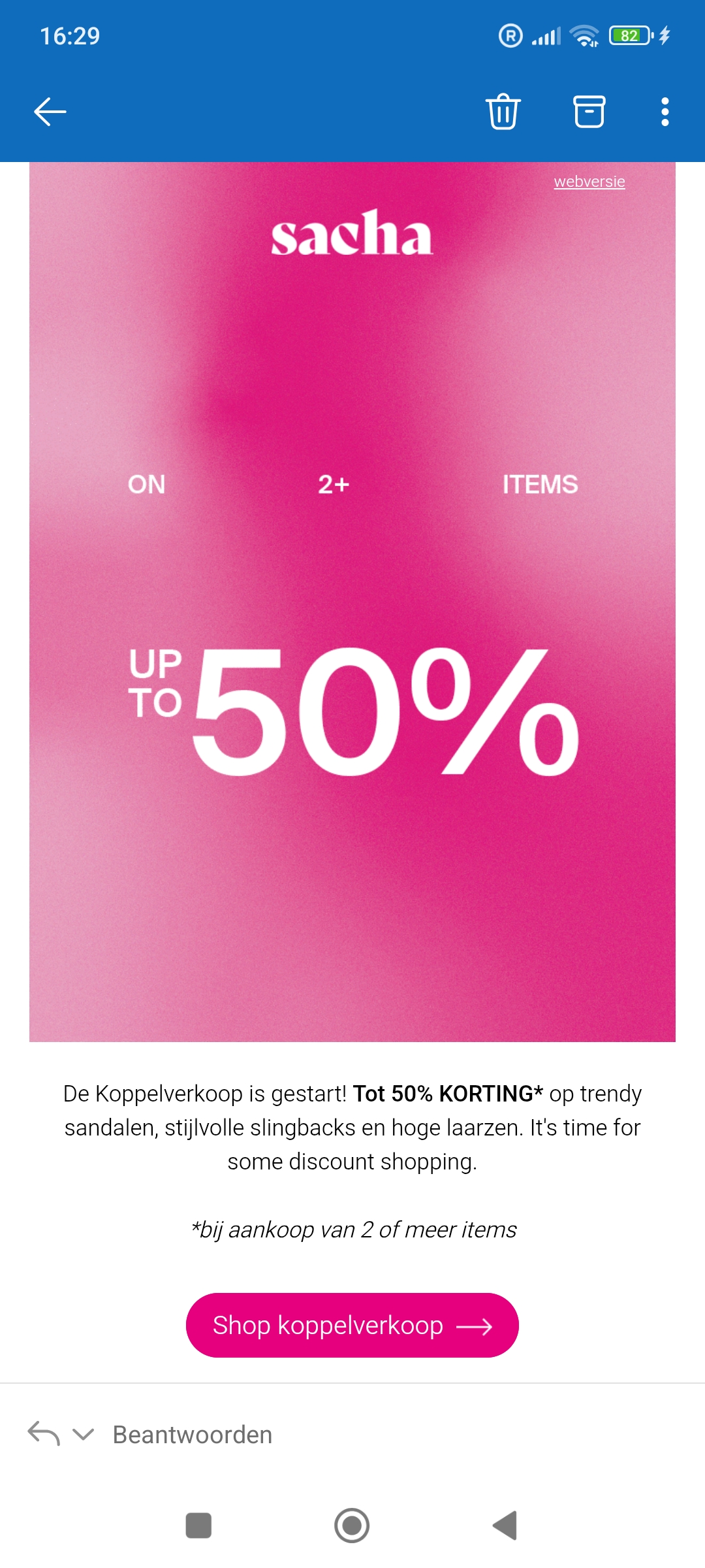 Koppelverkoop sacha tot -50%