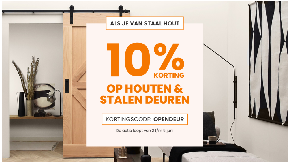 10% korting op houten en stalen deuren bij Barnwoodweb