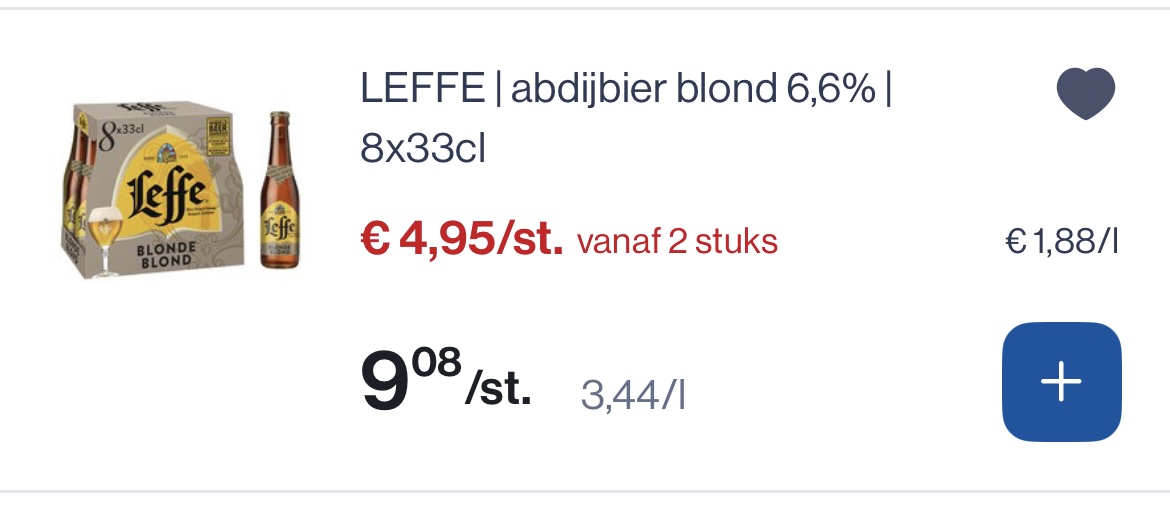 Verschillende Leffe - 50% reactie Carrefour 2+2