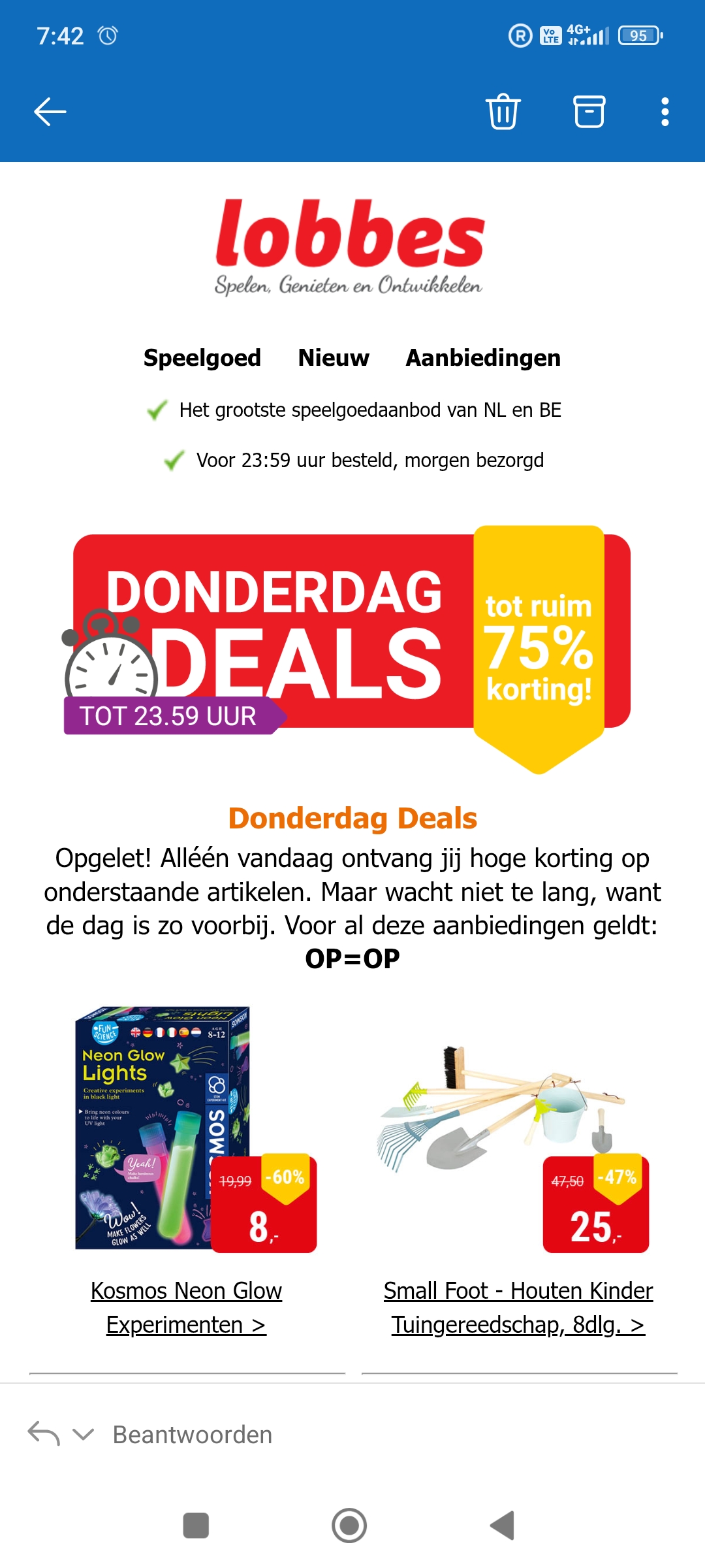Donderdag deal bij Lobbes: tot -75% op speelgoed