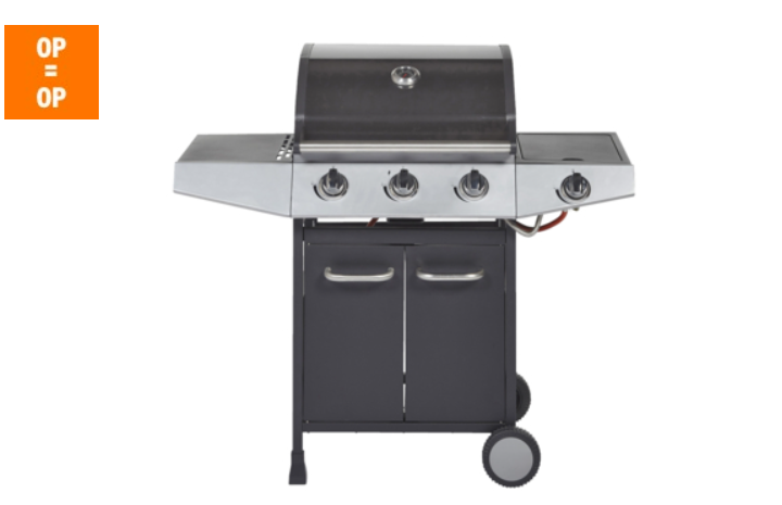 Handson Boston 3+1 gasbarbecue metaal zwart