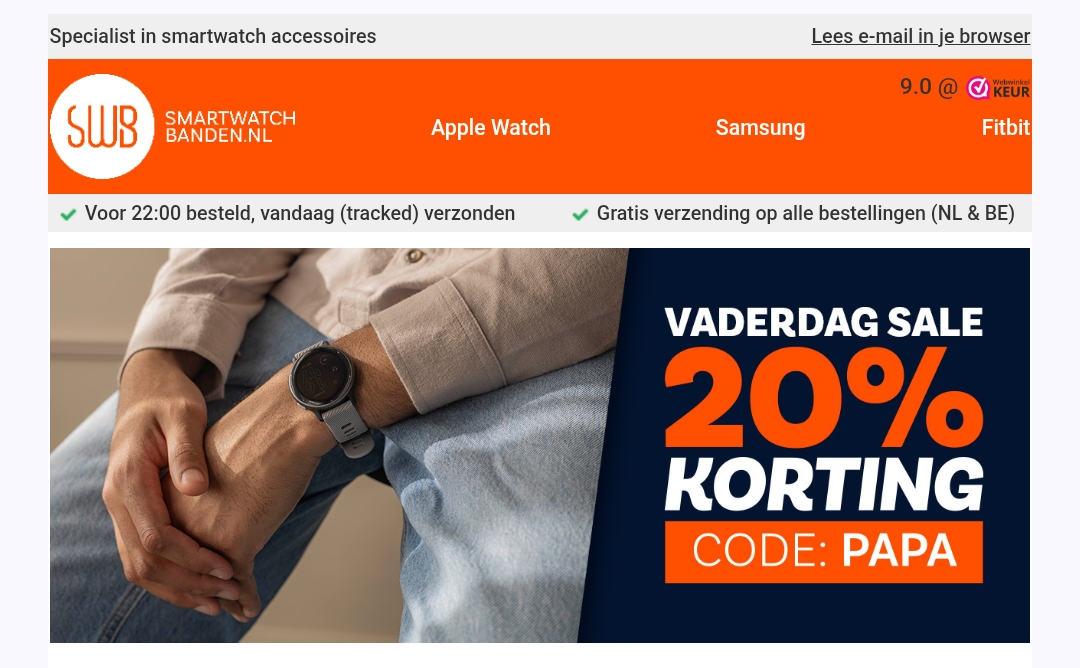 20% bij Smartwatchbanden