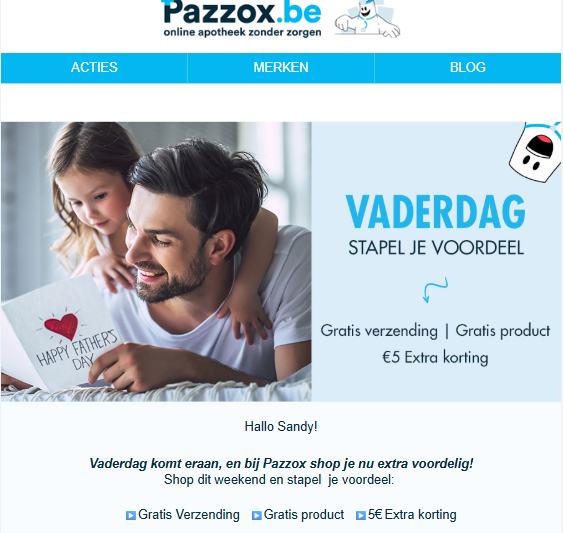 Pazzox: gratis verzending of gratis product of €5 korting