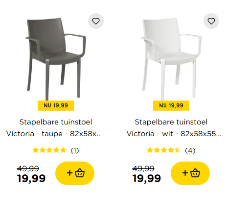 Stapelbare tuinstoel Victoria -60% bij Xenos