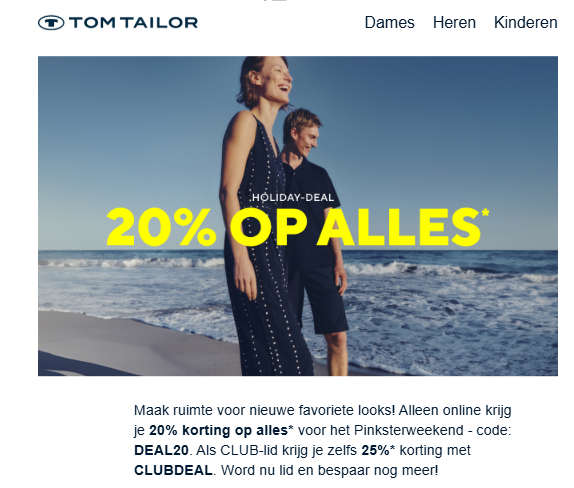 Tom Tailor: 20% korting