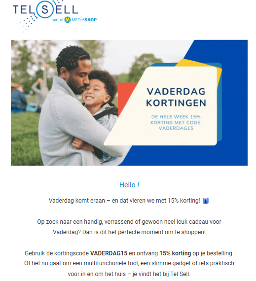 Tel Sell: 15% korting
