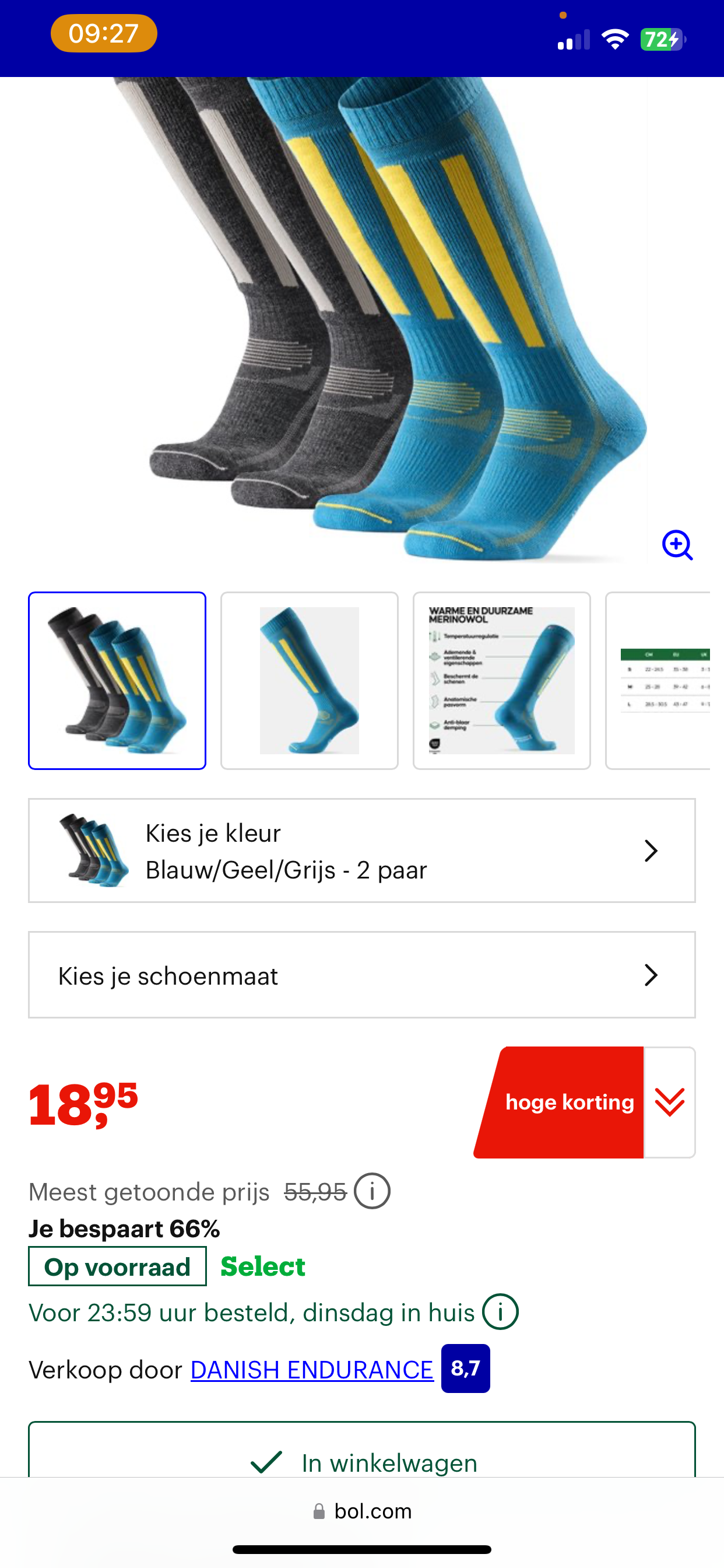 Danish Endurance Skisokken - 2 paar - maat 48/51