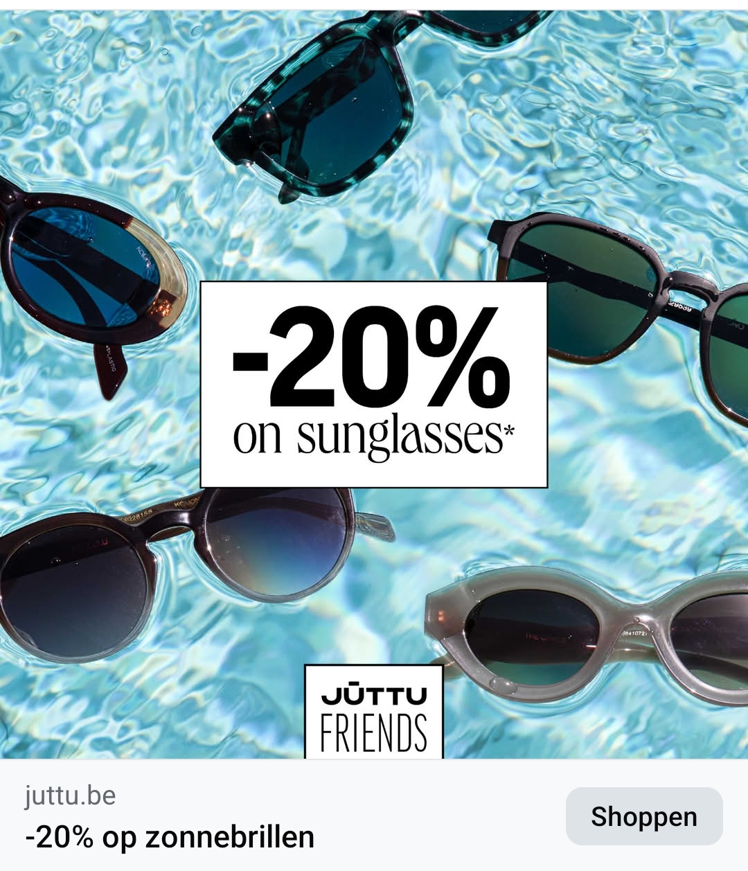 20% op zonnebrillen bij Juttu