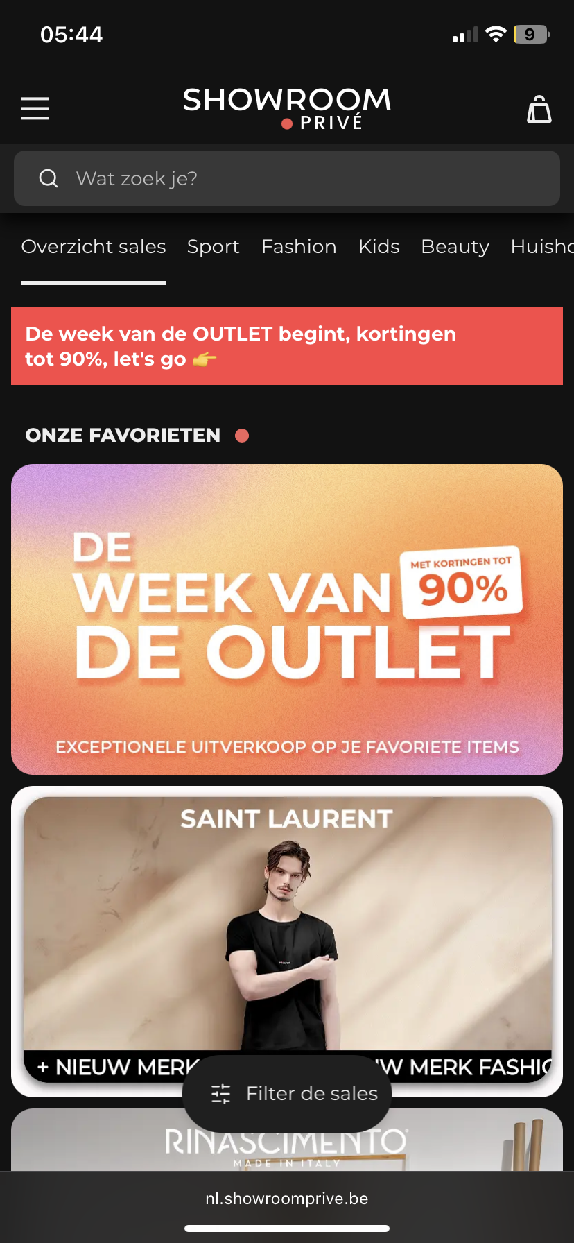 Showroomprive tot wel 90% korting