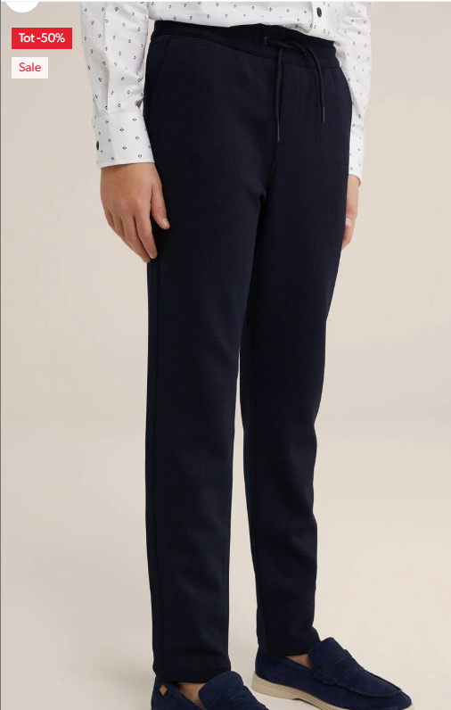 WE Fashion, slim fit broek donkerblauw