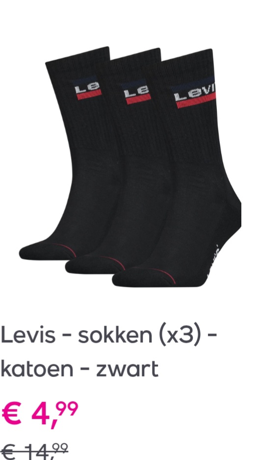 Levis sokken x3 op veepee.be