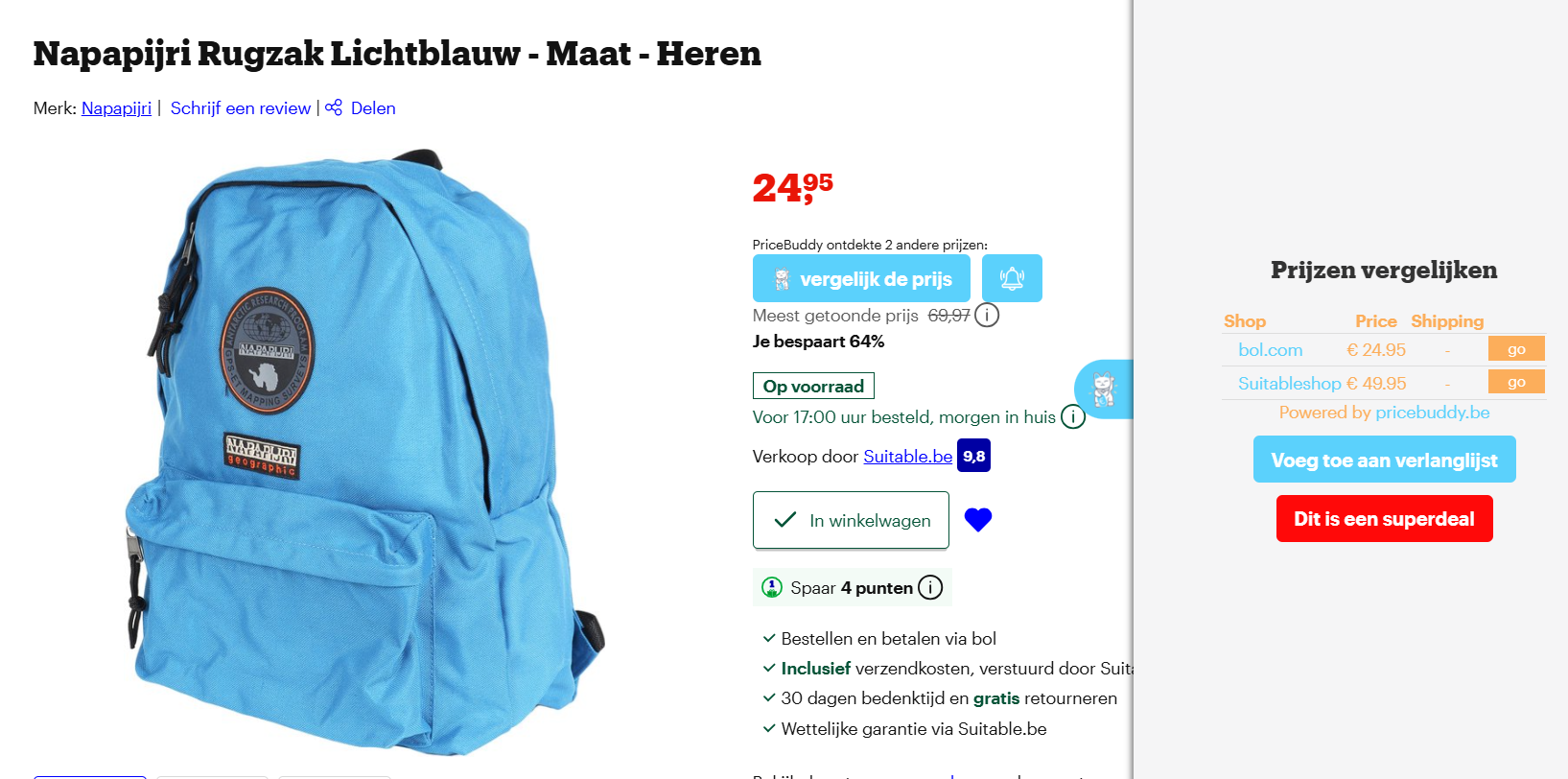 Napapijri rugzak - lichtblauw