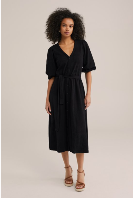 WE Fashion Dames jersey jurk met structuur