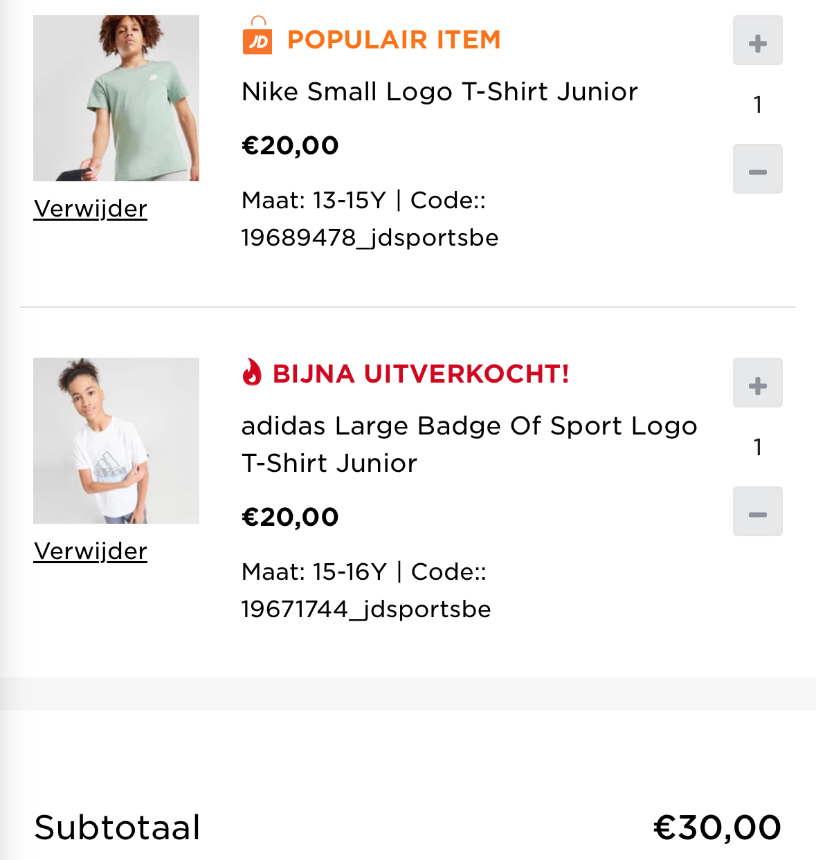 T shirts 2 voor €30