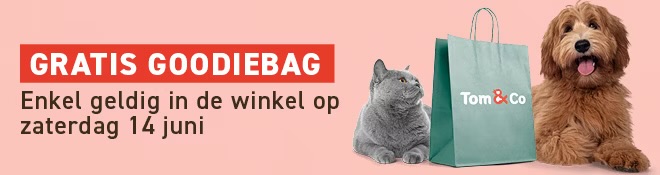 Gratis Goodiebag bij aankoop van €20 in je Tom&Co winkel