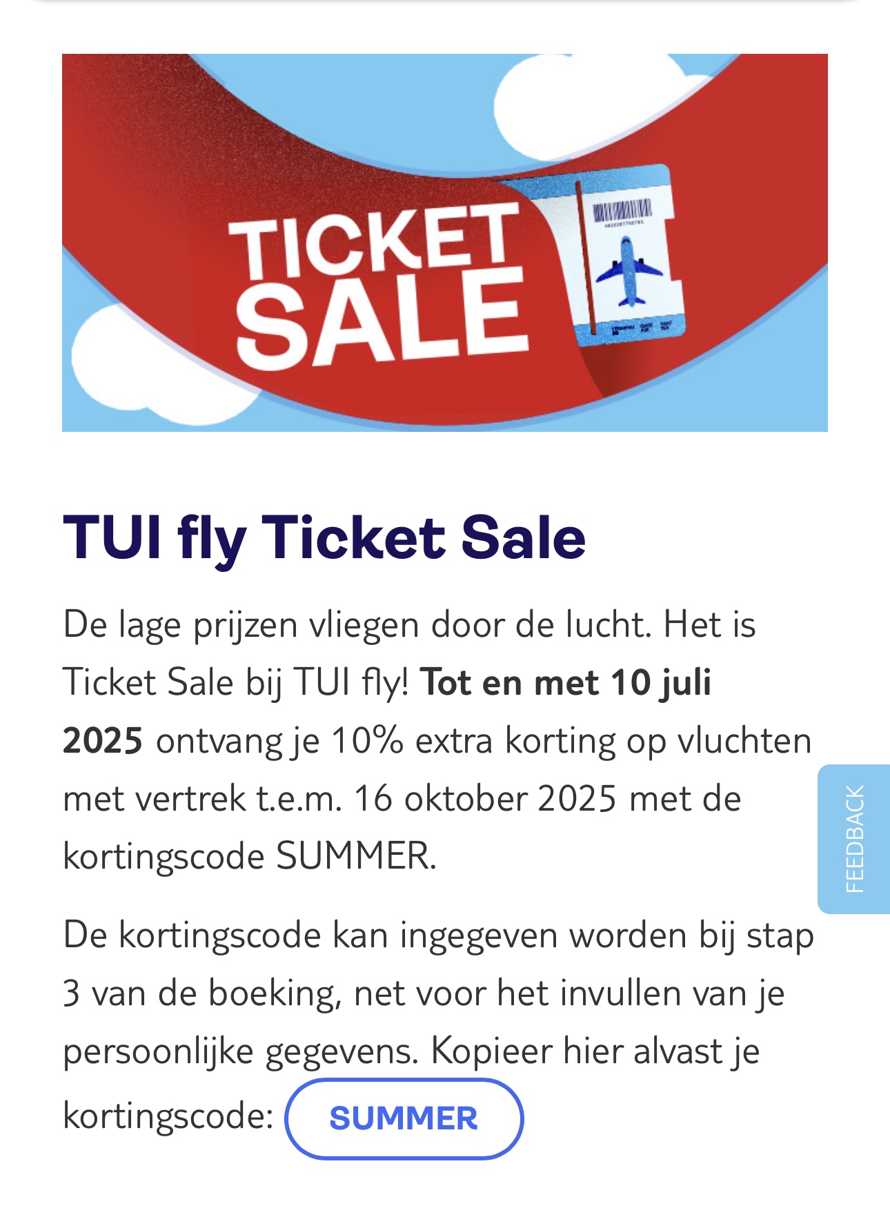 Tuifly Ticket Sale