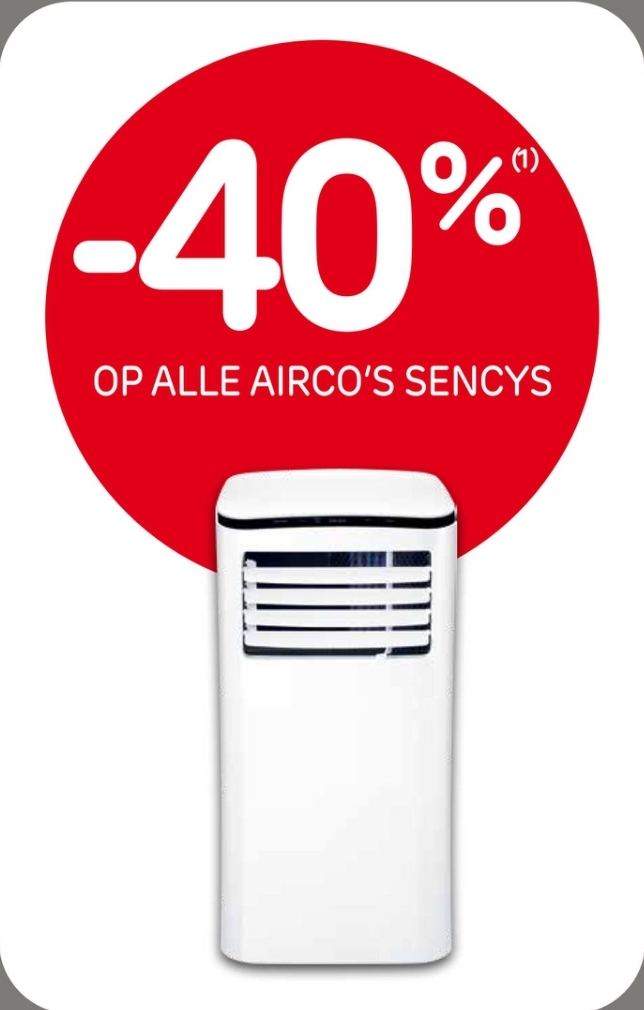 -40% op alle airc's Sencys bij Brico