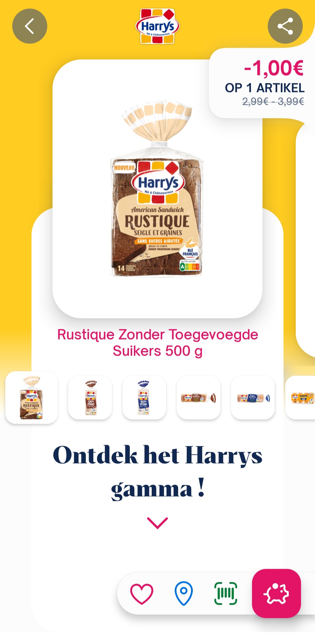 Harry's -€1,00 op 1 artikel