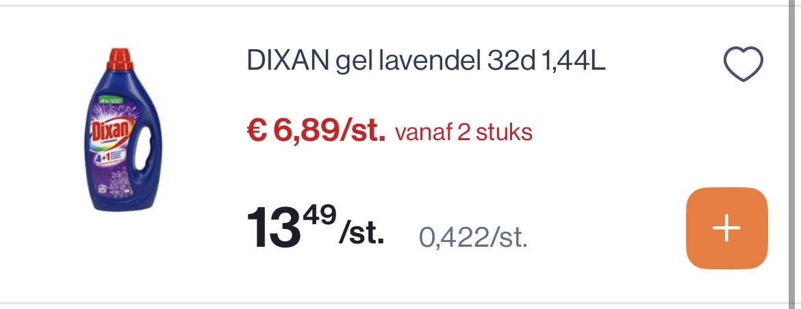 Dixan gel lavendel 32 d goedkoper reactie Aldi