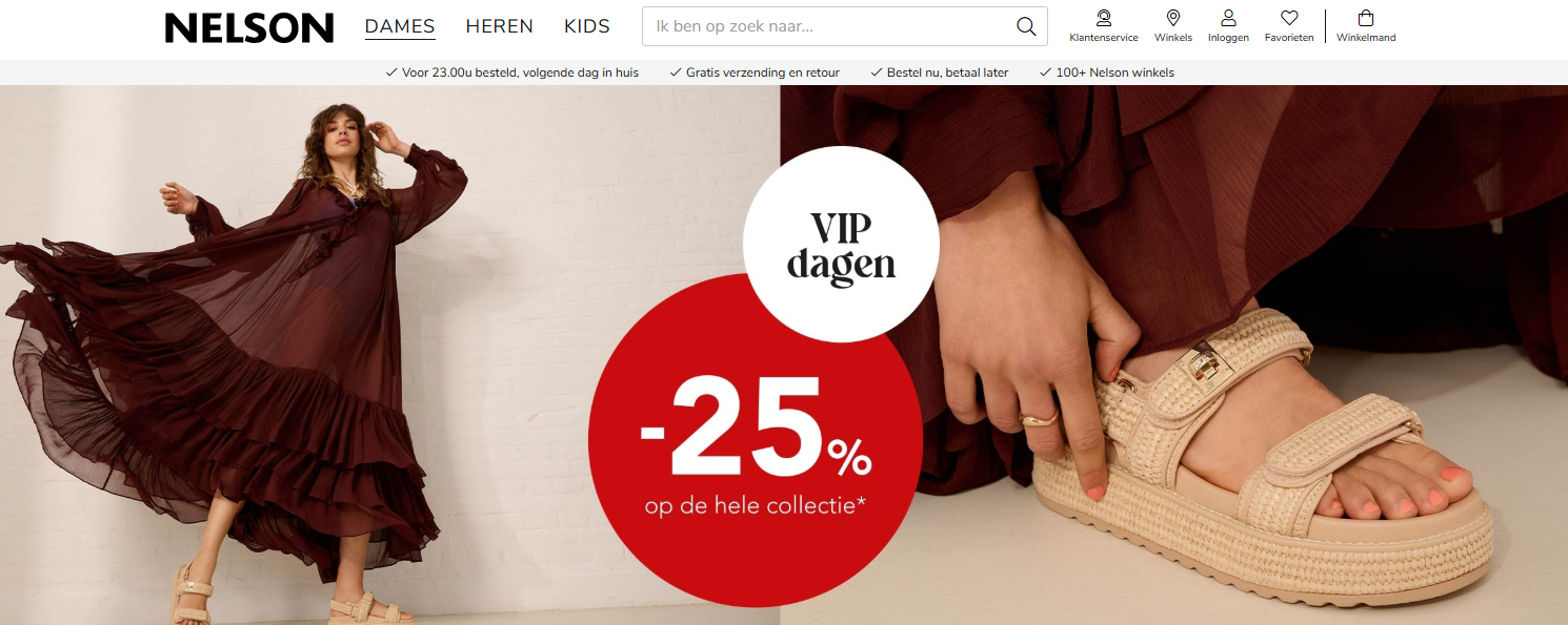 25% korting bij Nelson