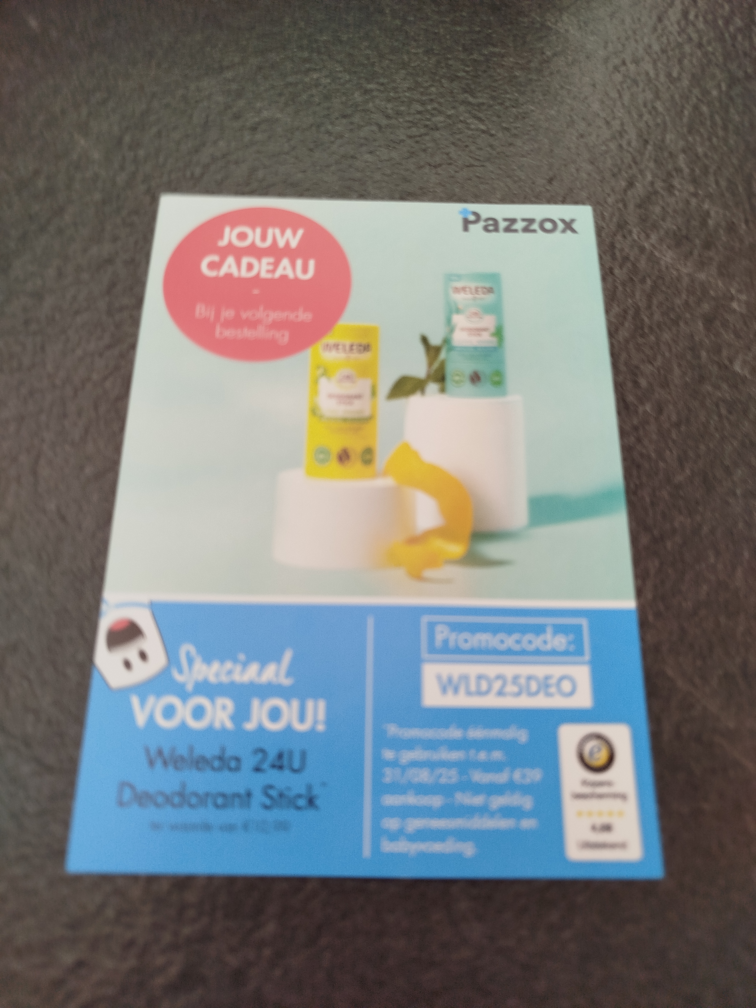 Pazzox: gratis deodorant stick