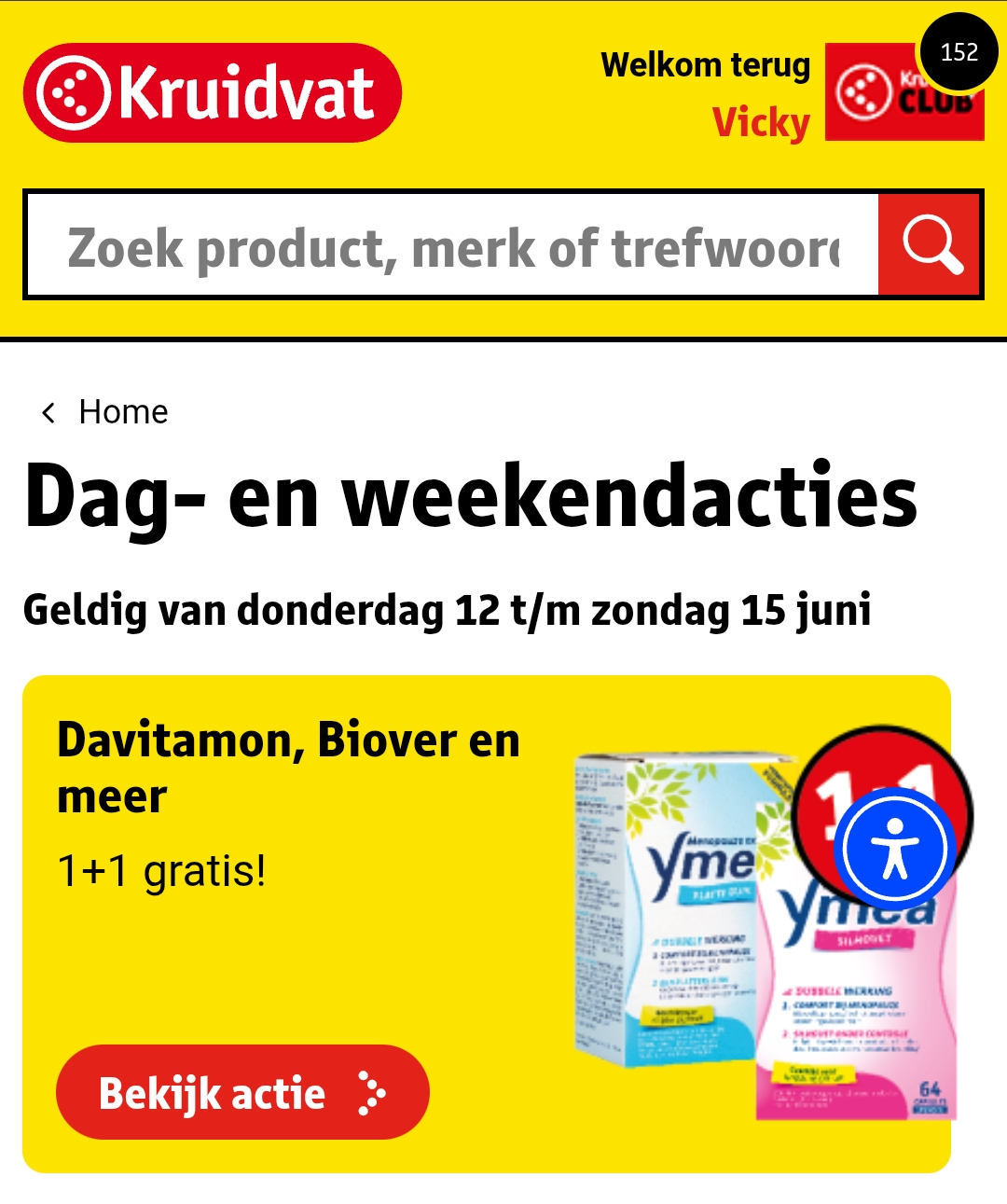 Weekenddeal bij Kruidvat 1 + 1 op Davitamon, Biover...