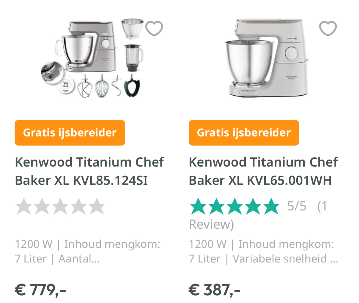 Kenwood Gratis ijsbereider