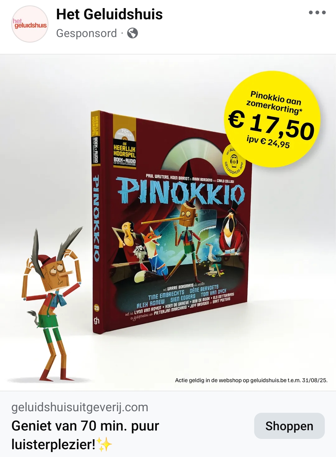 Geluidshuis hoorspel Pinokkio met 30%