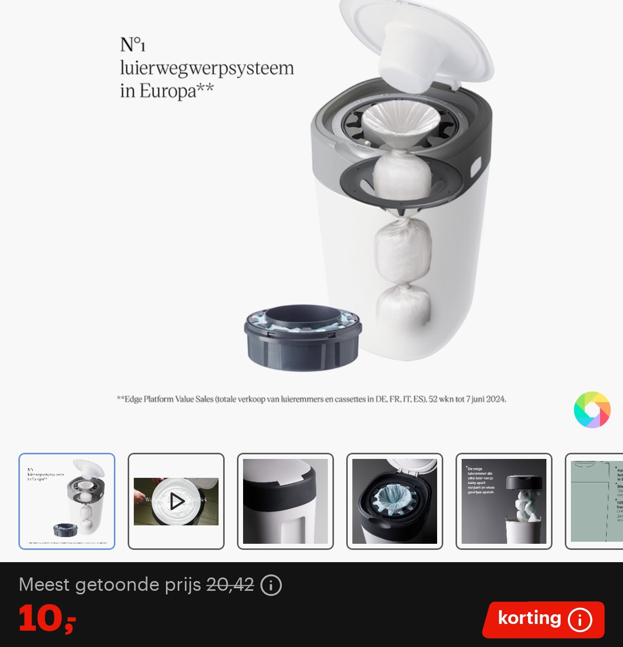 Tommy Tippie luieremmer + navulcassette voor €10