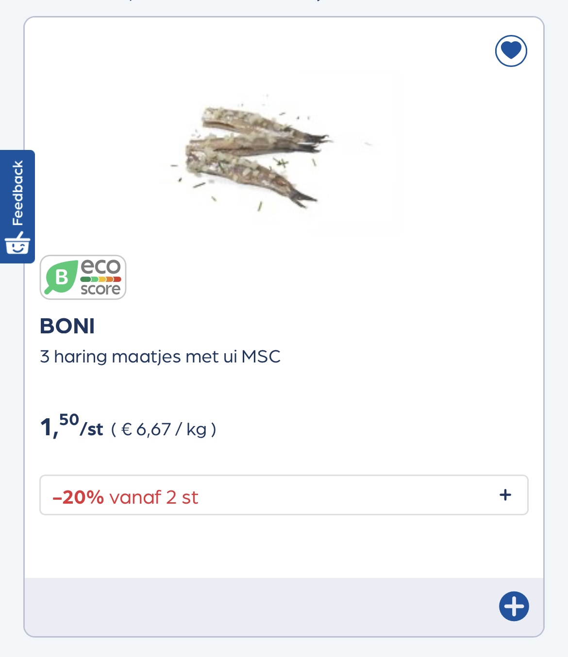 3 haring maatjes met ui MSC mooie promo reactie albert heijn