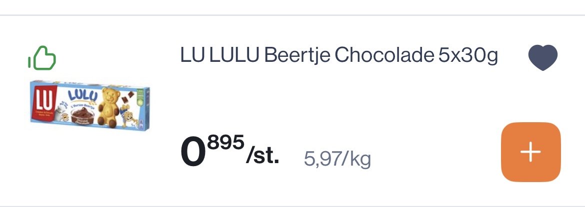Lu lulu beertje chocolade 5x30 gram mooie prijs