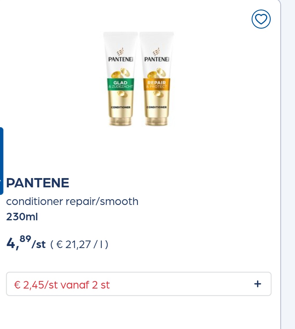Verschillende pantene 50% goedkoper