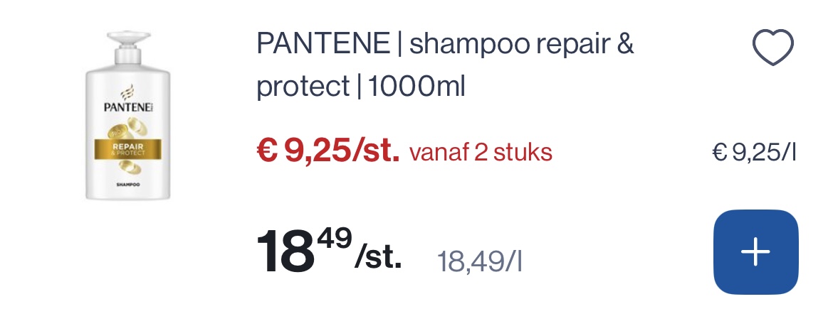 Pantene shampoo repair en protect 1000 ml -50%