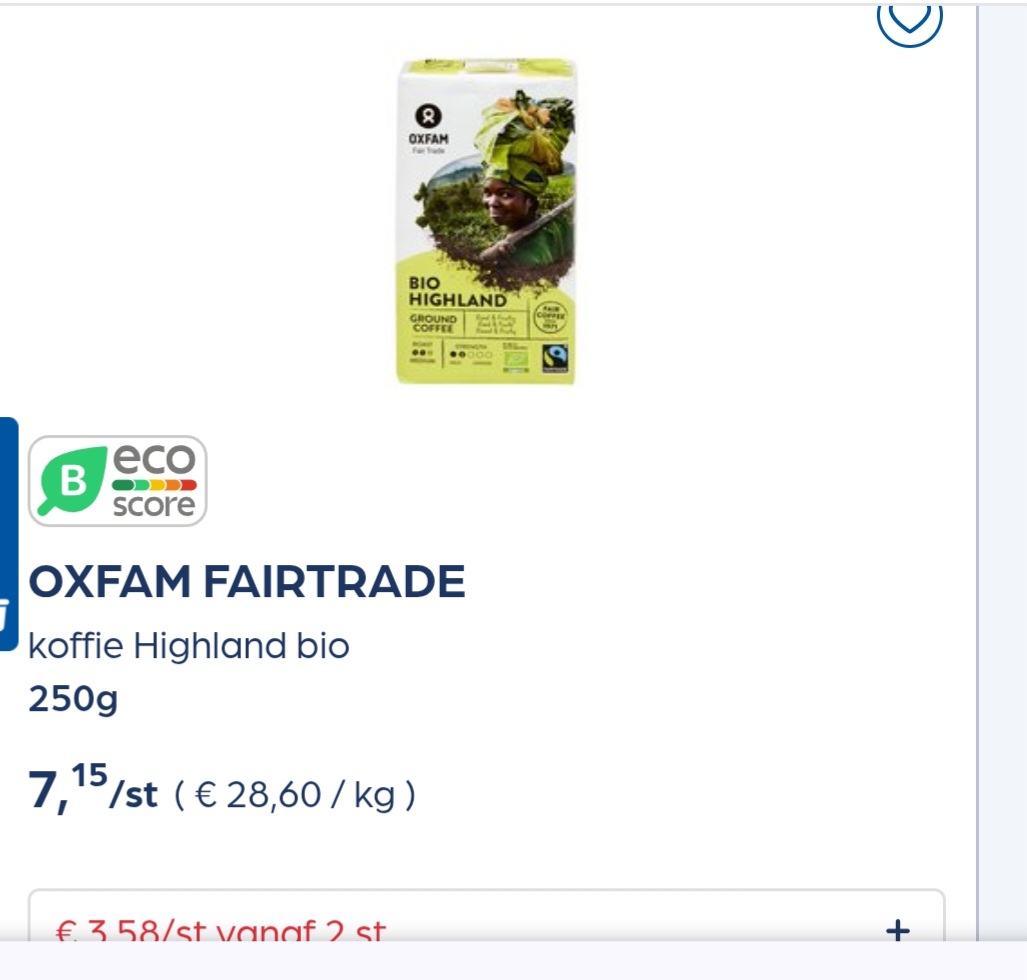 Oxfam fairtrade koffie Highland bio 250g