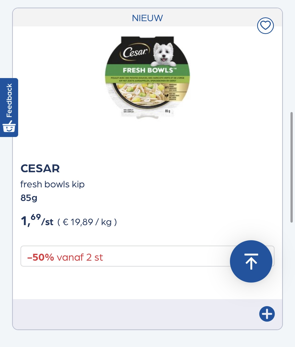 Cesar fresh bowl kip 85 gram (nieuw) veel goedkoper