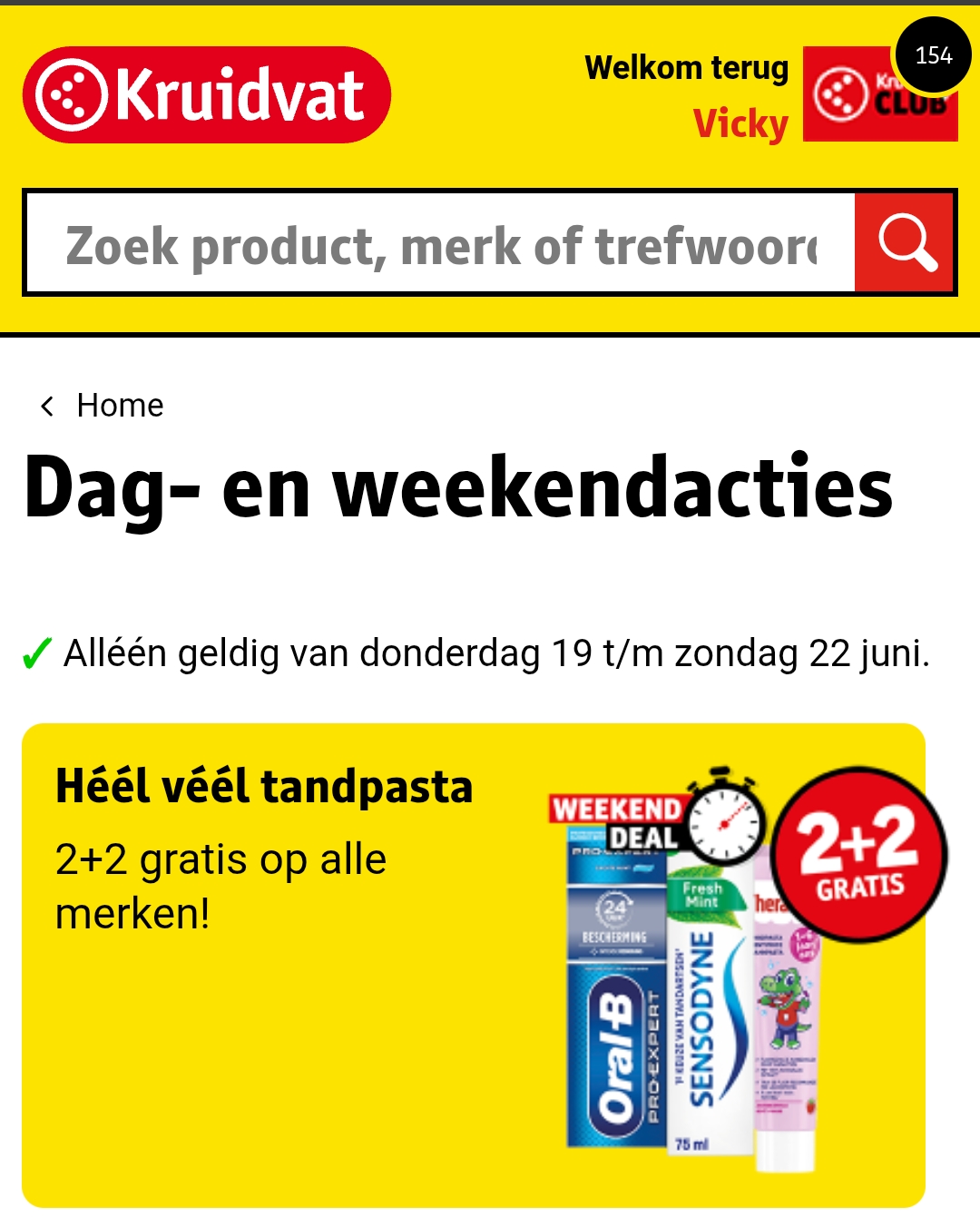 Kruidvat tandpasta 2 + 2 gratis