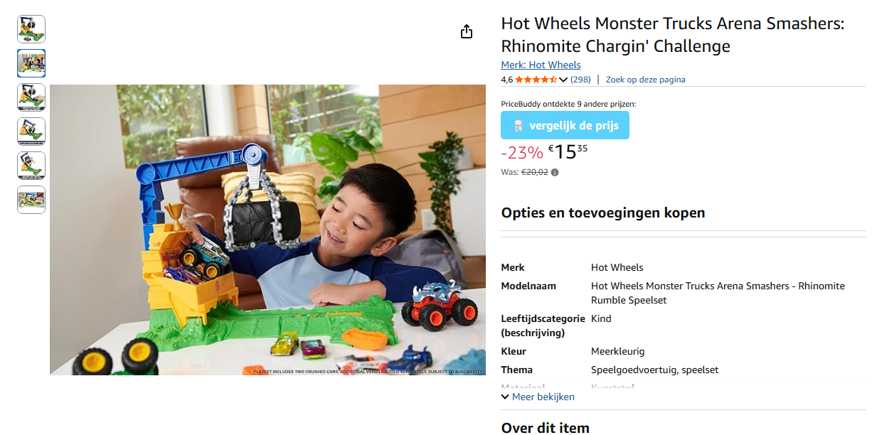 Hot Wheels Monster Trucks Arena Smashers goedkoop op Amazon BE, elders duurder