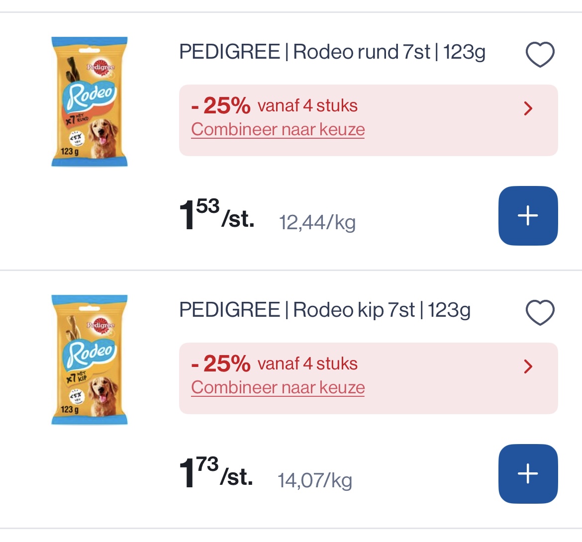 Pedigree rodeo -25% korting bovenop goedkopere prijs