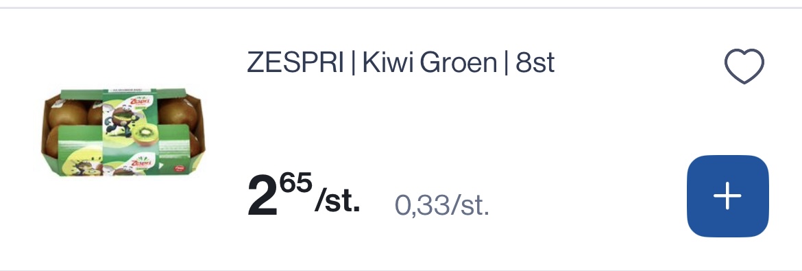 Zespri groene kiwi veel goedkoper